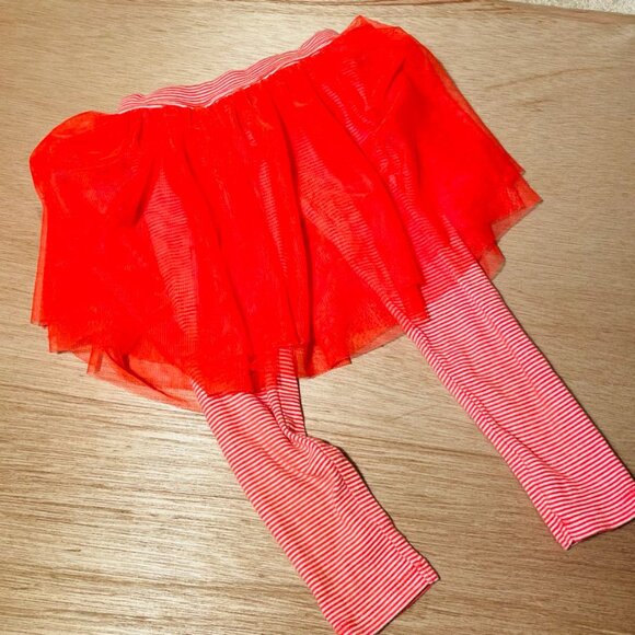 Carters Red & White Stripe Tutu Leggins size 4T - Picture 8 of 9